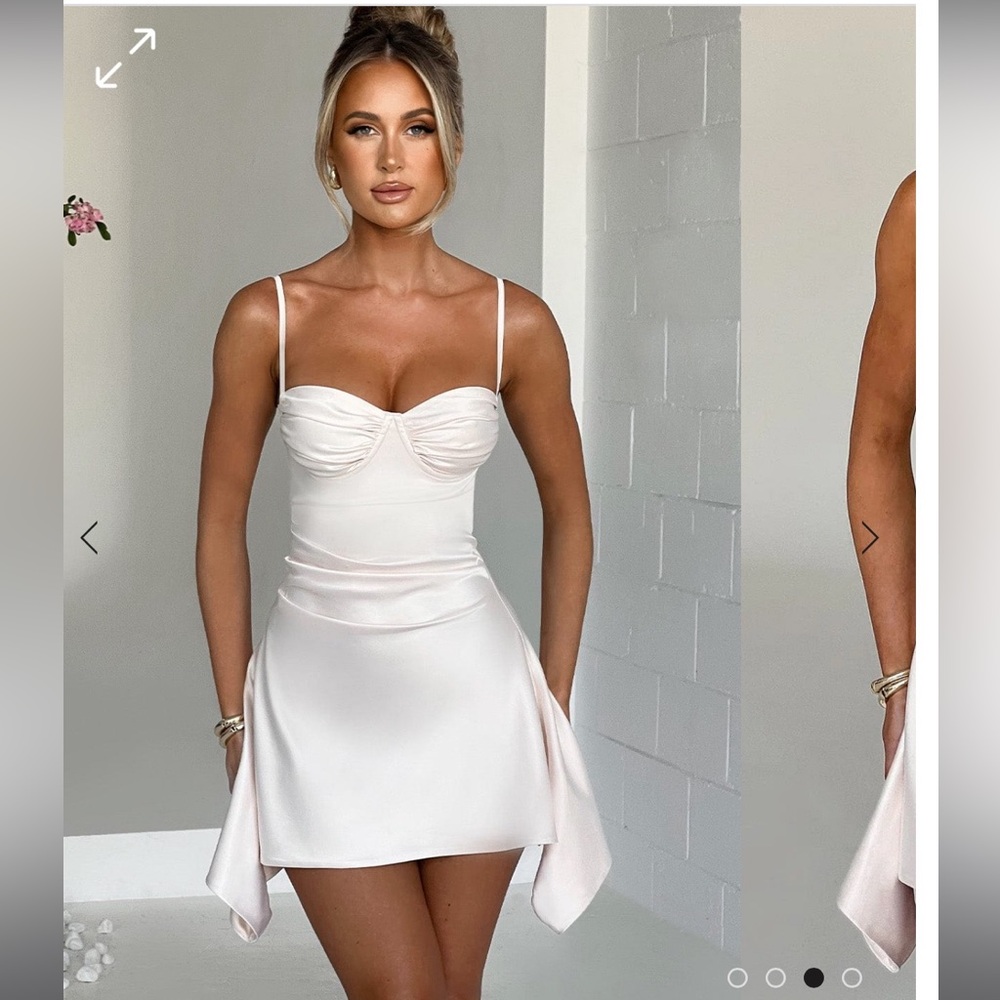 Babyboo zahra mini dress in ivory cream color